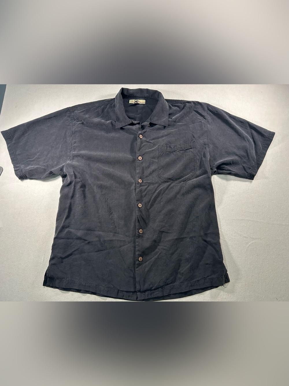 Men's Black Short-Sleeve Button-Up Shirt by Unknown Brand